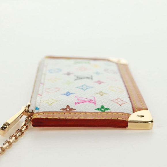 LOUIS VUITTON Multicolor Pochette Cles Coin Purse White M92655 LV Auth 171850V