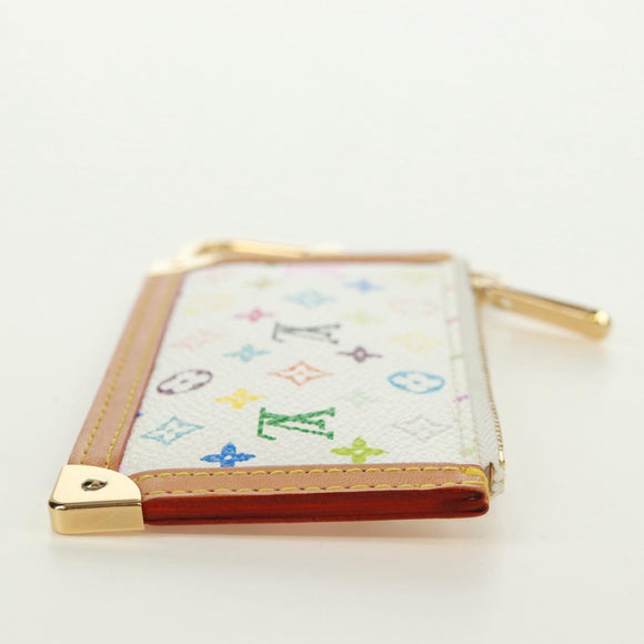 LOUIS VUITTON Multicolor Pochette Cles Coin Purse White M92655 LV Auth 171850V