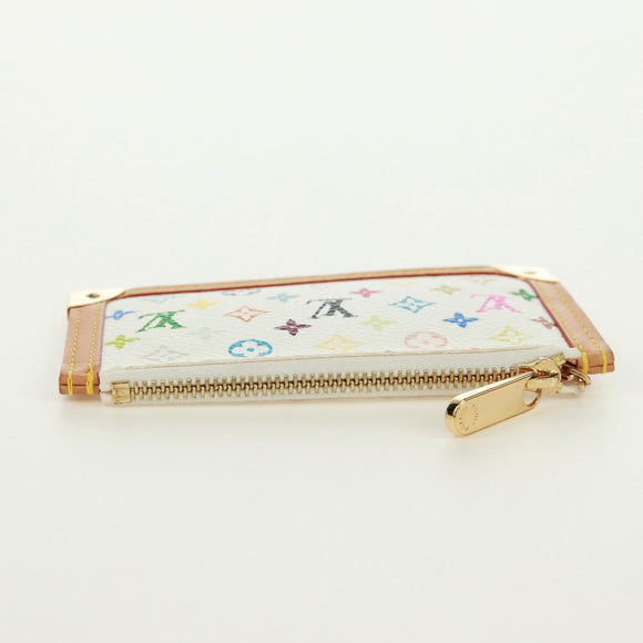 LOUIS VUITTON Multicolor Pochette Cles Coin Purse White M92655 LV Auth 171850V