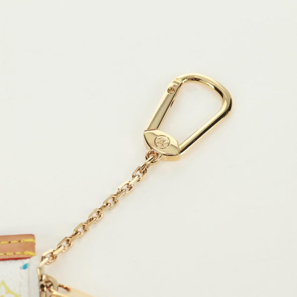 LOUIS VUITTON Multicolor Pochette Cles Coin Purse White M92655 LV Auth 171850V