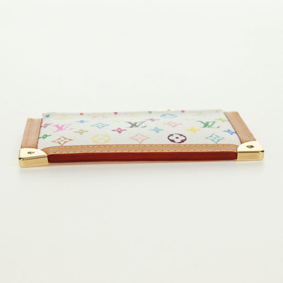 LOUIS VUITTON Multicolor Pochette Cles Coin Purse White M92655 LV Auth 171850V