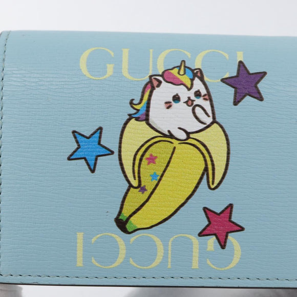 GUCCI Bananya Collaboration Kompaktgeldbörse Hellblau 701009 2067 Original 171852M