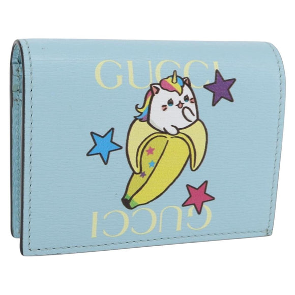 GUCCI Bananya Collaboration Kompaktgeldbörse Hellblau 701009 2067 Original 171852M