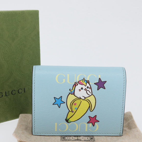 GUCCI Bananya Collaboration Kompaktgeldbörse Hellblau 701009 2067 Original 171852M