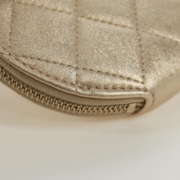 CHANEL Matelasse Air Pods Case & Coin Purse Earphone Lamb Skin CC Auth 171853SM