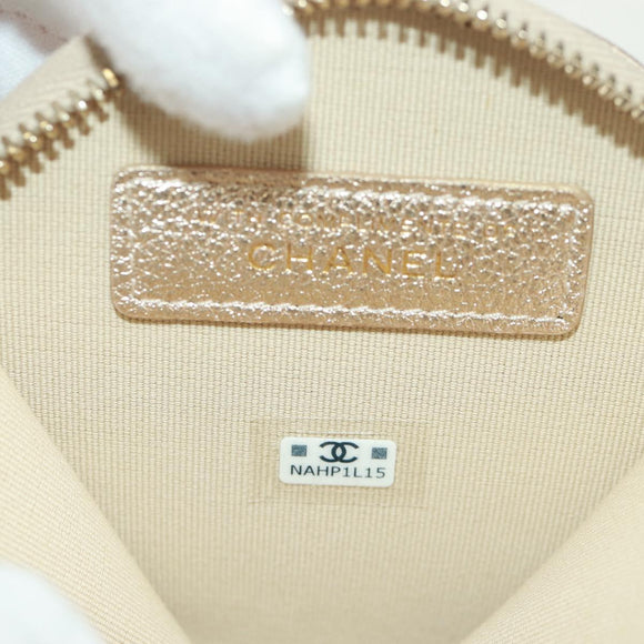 CHANEL Matelasse Air Pods Case & Coin Purse Earphone Lamb Skin CC Auth 171853SM