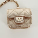 CHANEL Matelasse Air Pods Case & Coin Purse Earphone Lamb Skin CC Auth 171853SM-21