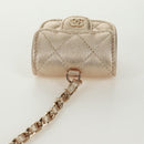 CHANEL Matelasse Air Pods Case & Coin Purse Earphone Lamb Skin CC Auth 171853SM-24