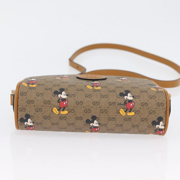 GUCCI Micro GG Supreme Disney Umhängetasche PVC Beige Gold 602536 Auth 171854SAM
