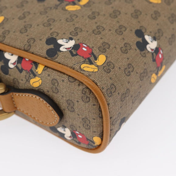 GUCCI Micro GG Supreme Disney Umhängetasche PVC Beige Gold 602536 Auth 171854SAM