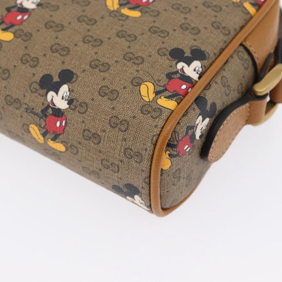 GUCCI Micro GG Supreme Disney Shoulder Bag PVC Beige Gold 602536 Auth 171854SAM