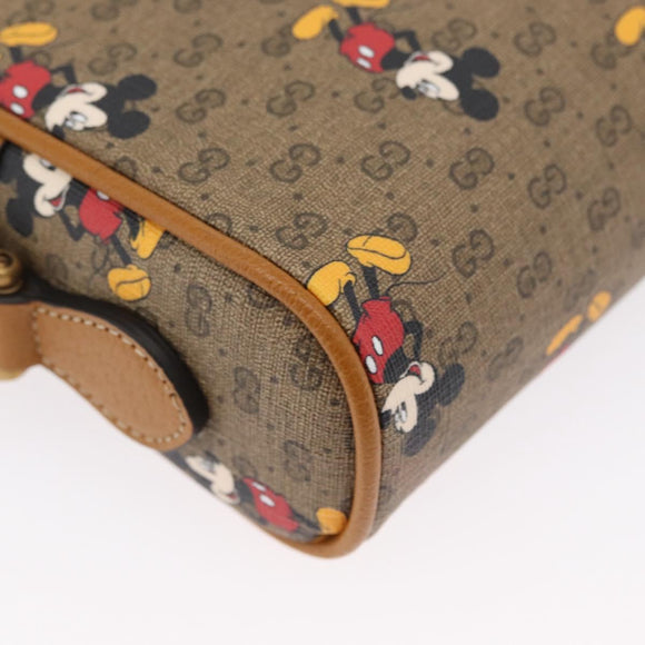 GUCCI Micro GG Supreme Disney Shoulder Bag PVC Beige Gold 602536 Auth 171854SAM