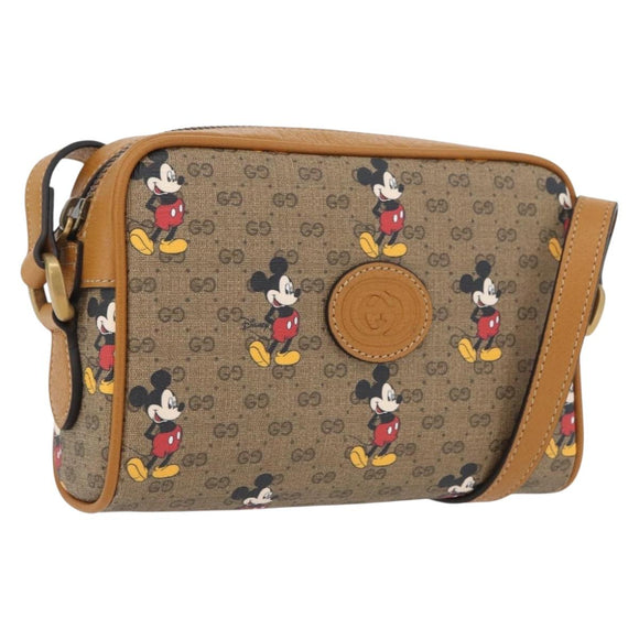 GUCCI Micro GG Supreme Disney Umhängetasche PVC Beige Gold 602536 Auth 171854SAM