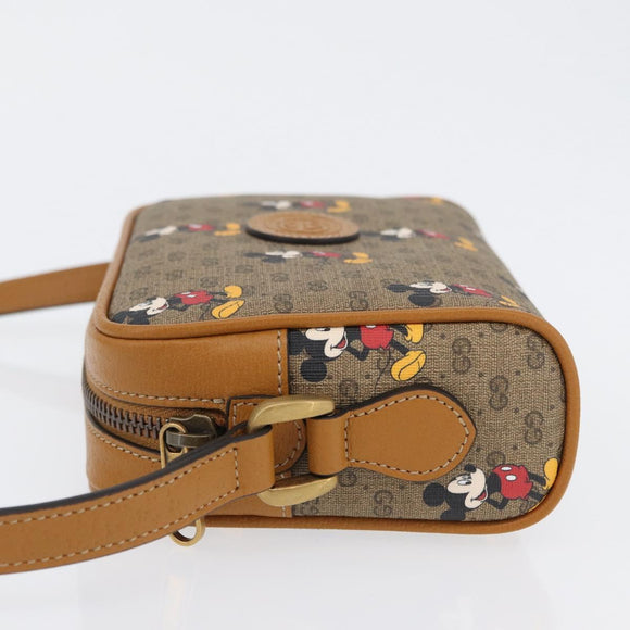 GUCCI Micro GG Supreme Disney Umhängetasche PVC Beige Gold 602536 Auth 171854SAM