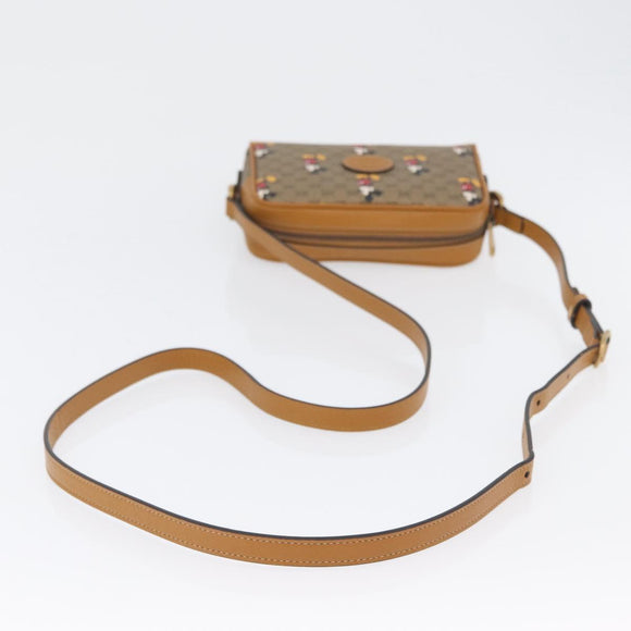 GUCCI Micro GG Supreme Disney Shoulder Bag PVC Beige Gold 602536 Auth 171854SAM
