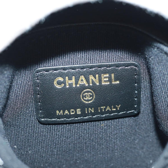CHANEL Matelasse Pouch Leather Black Gold CC Auth 171856SAM