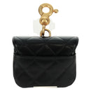 CHANEL Matelasse Pouch Leather Black Gold CC Auth 171856SAM-2