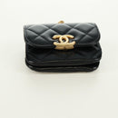 CHANEL Matelasse Pouch Leather Black Gold CC Auth 171856SAM-5