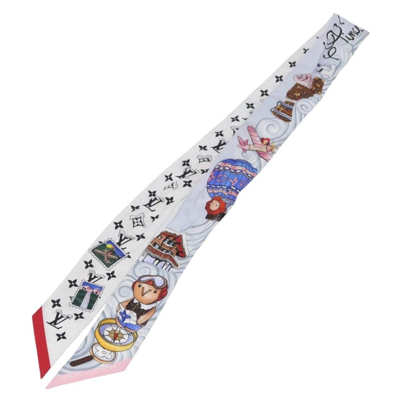 LOUIS VUITTON Bando BB Scarf Silk Light Blue M97196 LV Auth 171860