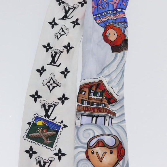 LOUIS VUITTON Bando BB Scarf Silk Light Blue M97196 LV Auth 171860