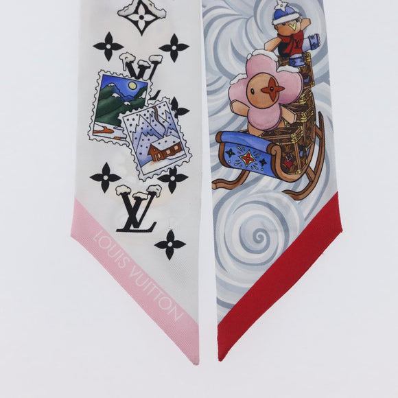 LOUIS VUITTON Bando BB Scarf Silk Light Blue M97196 LV Auth 171860