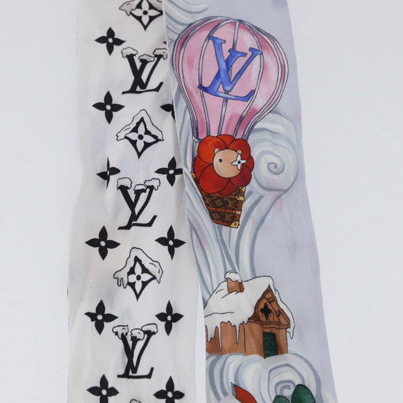 LOUIS VUITTON Bando BB Scarf Silk Light Blue M97196 LV Auth 171860