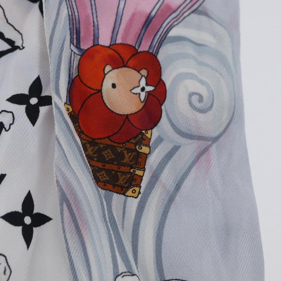 LOUIS VUITTON Bando BB Scarf Silk Light Blue M97196 LV Auth 171860