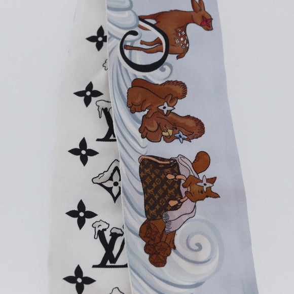 LOUIS VUITTON Bando BB Scarf Silk Light Blue M97196 LV Auth 171860