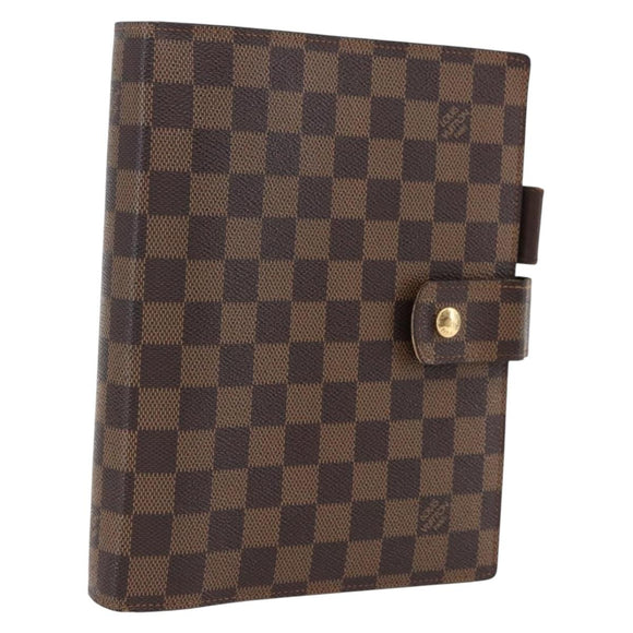 LOUIS VUITTON Damier Ebene Agenda GM Day Planner Cover R20107 LV Auth 171861