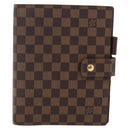 LOUIS VUITTON Damier Ebene Agenda GM Day Planner Cover R20107 LV Auth 171861-2