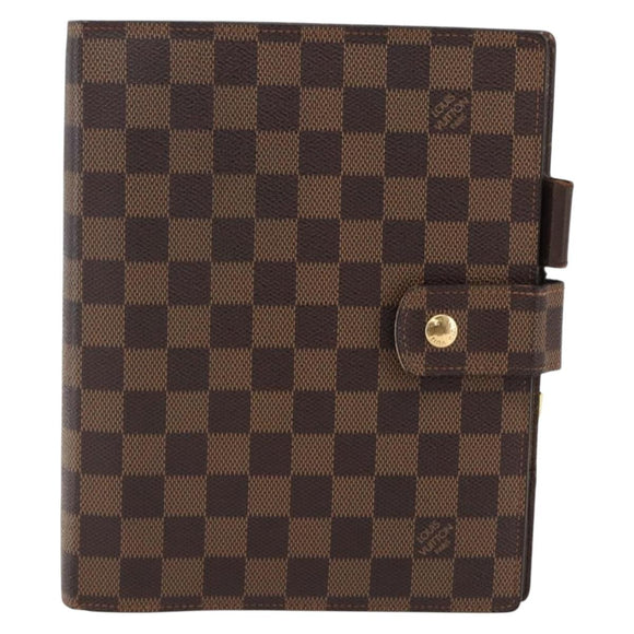 LOUIS VUITTON Damier Ebene Agenda GM Day Planner Cover R20107 LV Auth 171861