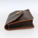 CELINE Macadam Canvas Circle Clutch Bag PVC Leder Braun Gold Auth 171869-3