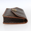 CELINE Macadam Canvas Circle Clutch Bag PVC Leder Braun Gold Auth 171869-4