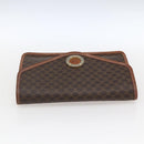 CELINE Macadam Canvas Circle Clutch Bag PVC Leder Braun Gold Auth 171869-5