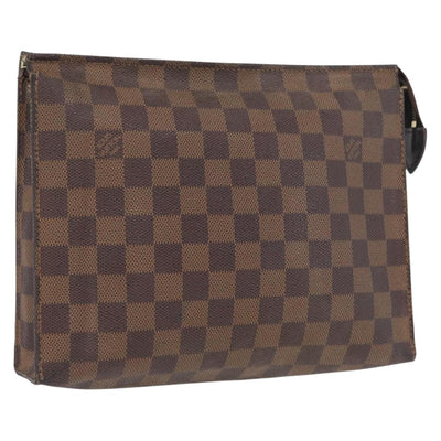 LOUIS VUITTON Damier Ebene Poche Toilette 26 Pouch N47543 LV Auth 171870