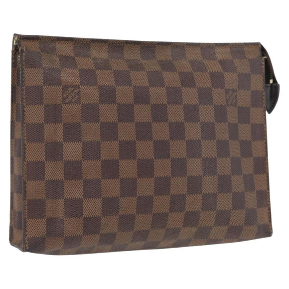LOUIS VUITTON Damier Ebene Poche Toilette 26 Kulturbeutel N47543 LV Auth 171870