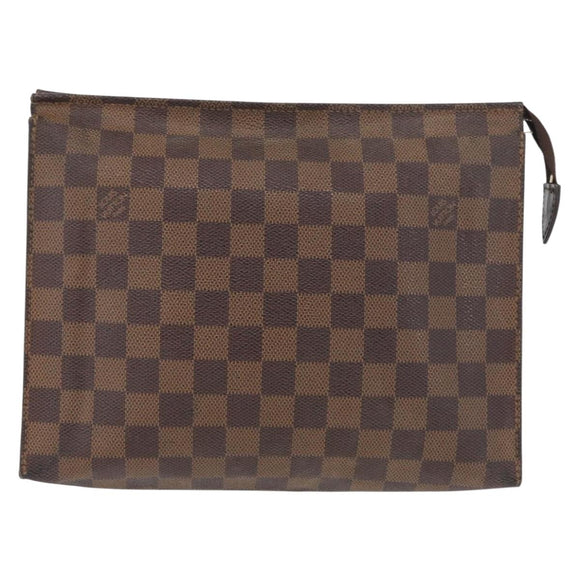 LOUIS VUITTON Damier Ebene Poche Toilette 26 Kulturbeutel N47543 LV Auth 171870