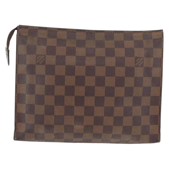 LOUIS VUITTON Damier Ebene Poche Toilette 26 Kulturbeutel N47543 LV Auth 171870