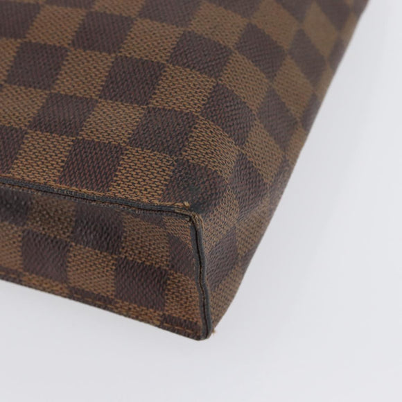 LOUIS VUITTON Damier Ebene Poche Toilette 26 Kulturbeutel N47543 LV Auth 171870