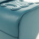 CELINE Triomphe Shoulder Bag Leather Blue Gold Auth 171873M-12
