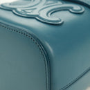 CELINE Triomphe Shoulder Bag Leather Blue Gold Auth 171873M-13