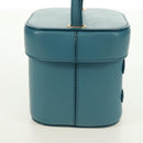 CELINE Triomphe Shoulder Bag Leather Blue Gold Auth 171873M-5