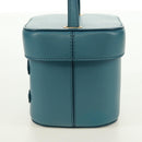 CELINE Triomphe Shoulder Bag Leather Blue Gold Auth 171873M-6
