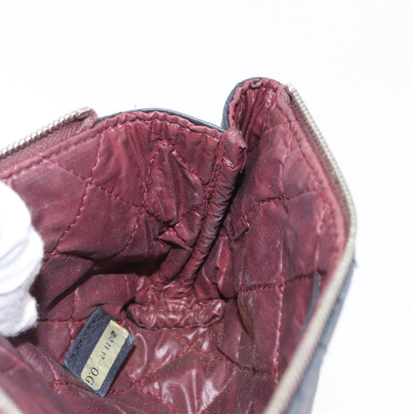 CHANEL Matelasse Pouch Lamb Skin Black Gold CC Auth 171878