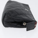 CHANEL Matelasse Pouch Lamb Skin Black Gold CC Auth 171878-4