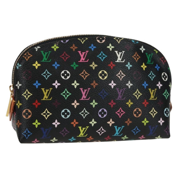 LOUIS VUITTON Multicolor Pochette Cosmetic Pouch Black M47355 LV Auth 171882V