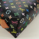 LOUIS VUITTON Multicolor Pochette Cosmetic Pouch Black M47355 LV Auth 171882V-15
