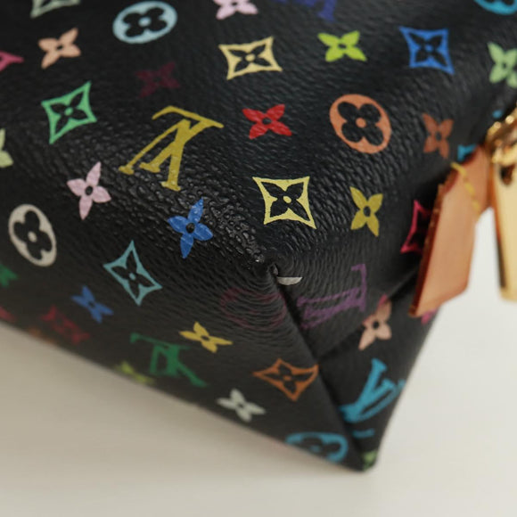 LOUIS VUITTON Multicolor Pochette Cosmetic Pouch Black M47355 LV Auth 171882V