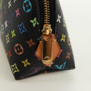 LOUIS VUITTON Multicolor Pochette Cosmetic Pouch Black M47355 LV Auth 171882V-8
