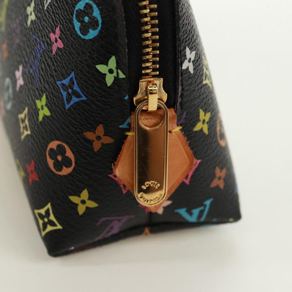 LOUIS VUITTON Multicolor Pochette Cosmetic Pouch Black M47355 LV Auth 171882V